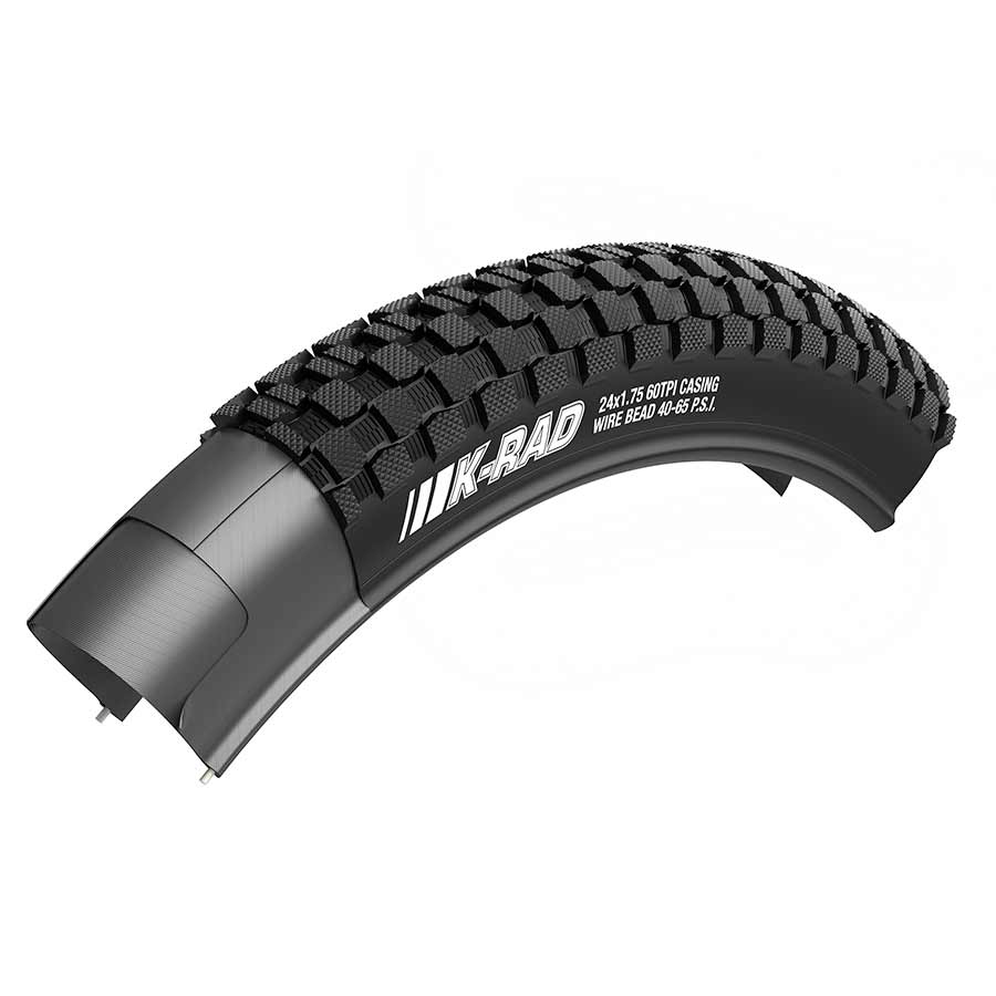 26 x 2.30 Kenda. K-Rad. Pneu. 26''x2.30. Rigide. Tringle. PRC. 60TPI. Noir 26 - Velomane